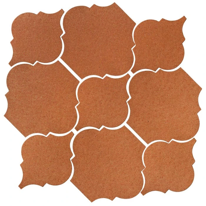 Studio Field Arabesque Pattern 5B High Fire Ceramic Red Iron