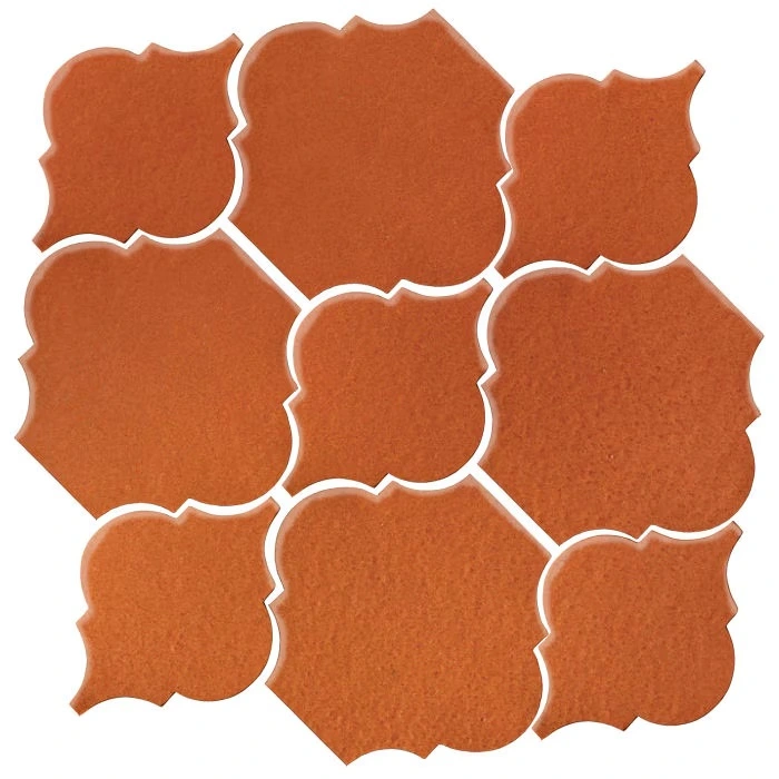 Studio Field Arabesque Pattern 5B High Fire Cerami Spanish Brown