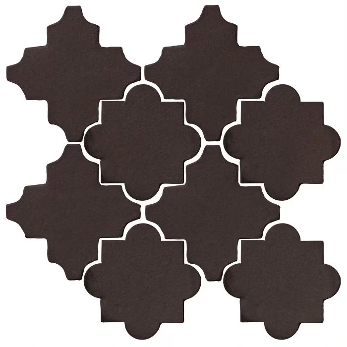 Studio Field Arabesque Pattern 8C High Fire Ceramic Tile Abyss