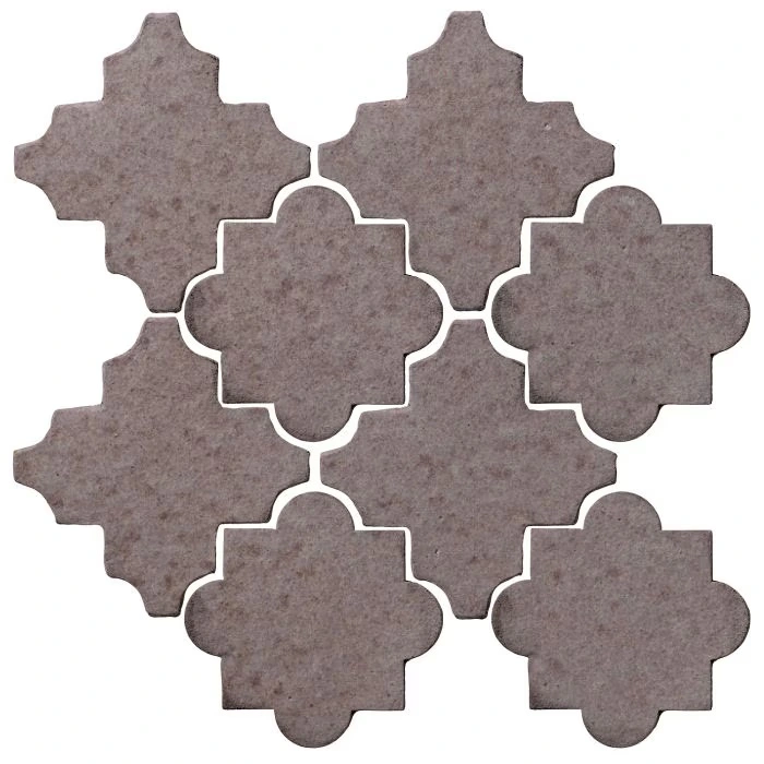Studio Field Arabesque Pattern 8C High Fire Ceramic Tile Ash