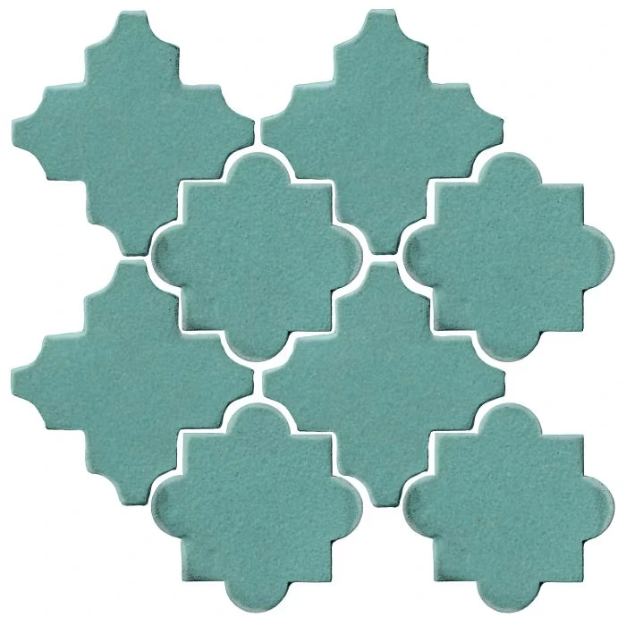 Studio Field Arabesque Pattern 8C High Fire Ceramic Blue Haze