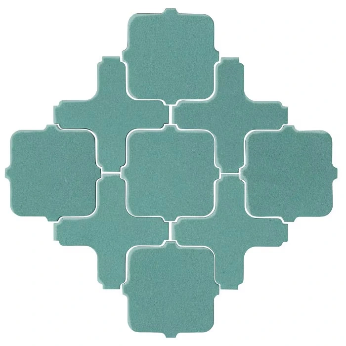 Studio Field Arabesque Pattern 11A High Fire Ceramic Blue Haze