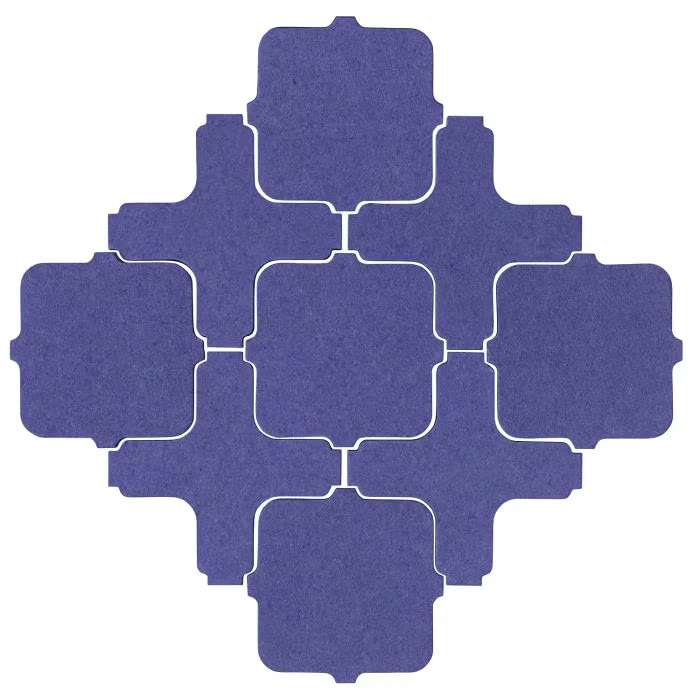 Studio Field Arabesque Pattern 11A High Fire Ceramic Blue Satin