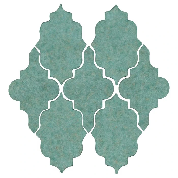 Studio Field Arabesque Pattern 12 High Fire Ceramic Tile Aqua