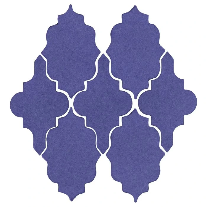 Studio Field Arabesque Pattern 12 High Fire Ceramic Blue Satin