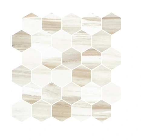 Stylish Taupe Mosaico Esagono su rete