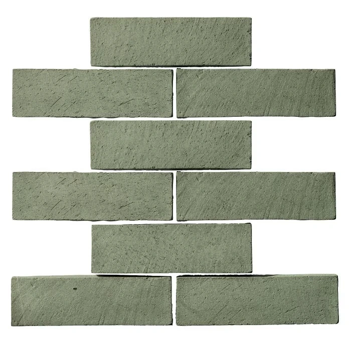 Norman 3x11 Thin Brick Veneer Ocean Green Light