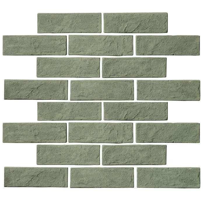 Standard 2x8 Thin Brick Veneer Ocean Green Light