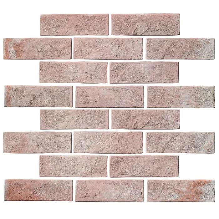 Standard 2x8 Thin Brick Veneer Rosa White Wash