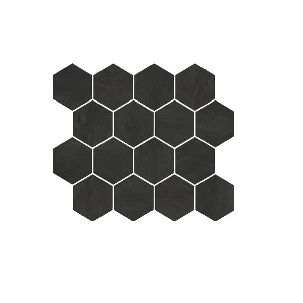 Black Mosaico Esagono su rete