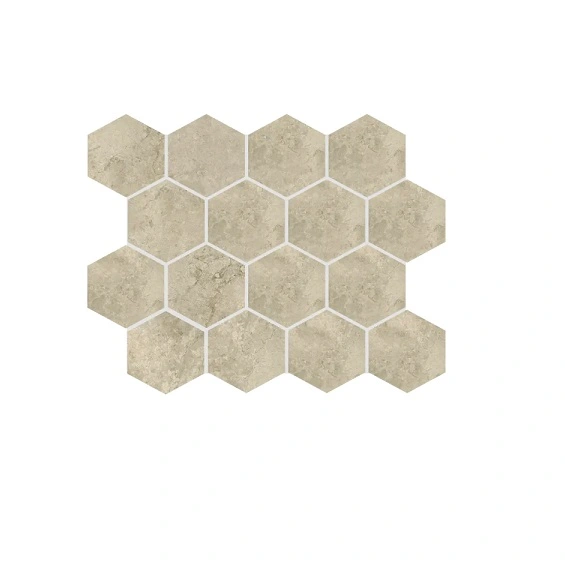 Taupe Mosaico Esagono su rete