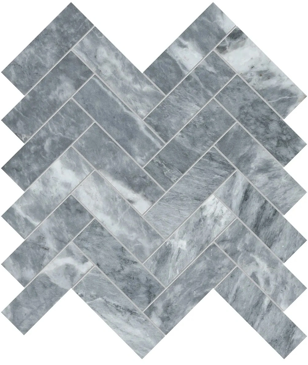 Aqua Intenso Herringbone Mosaic