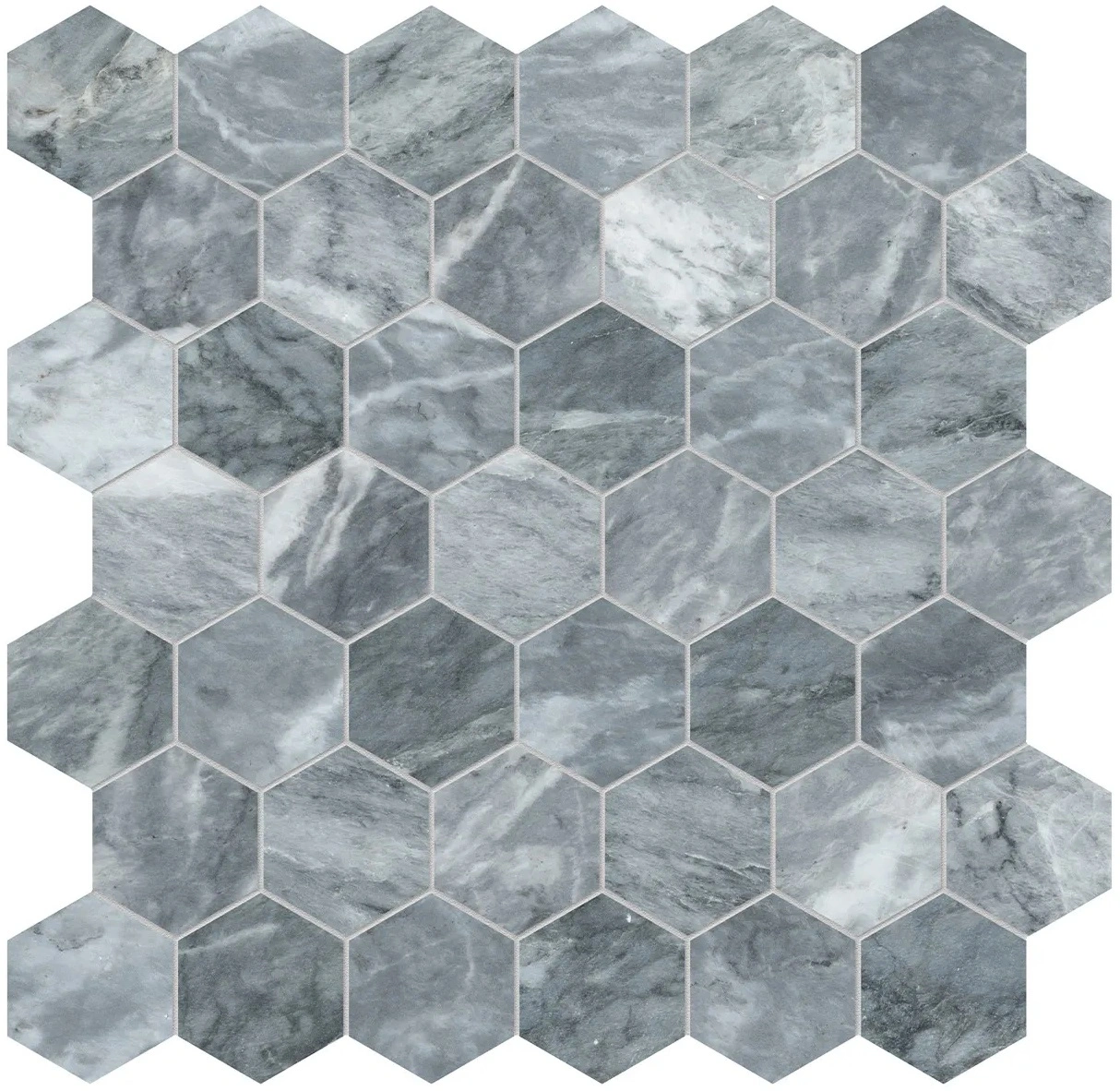 Aqua Intenso Hexagon Mosaic