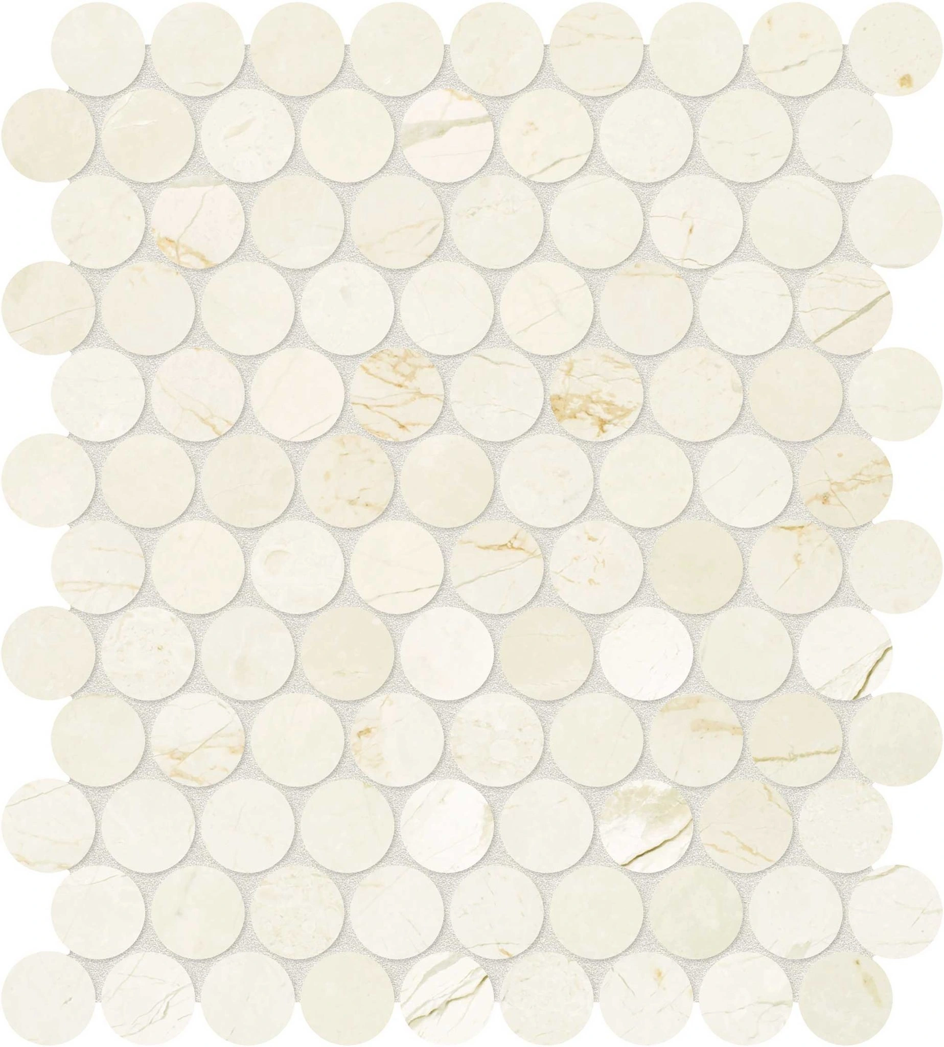 Avorio Crema 1.25 Penny Round Mosaic