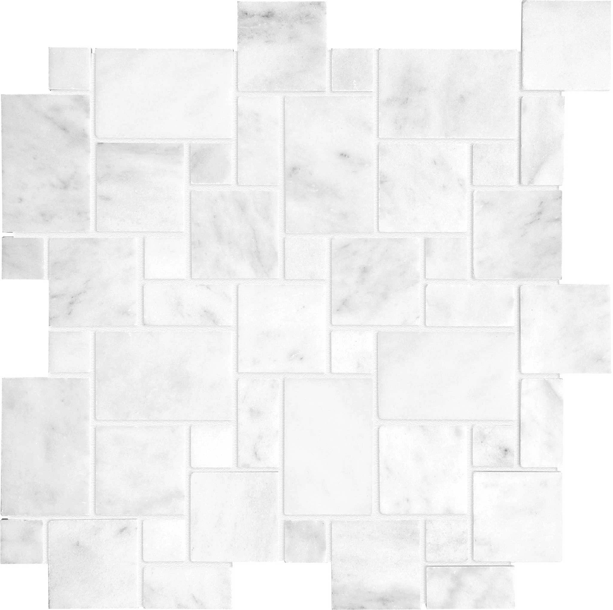 Bianco Venatino Mini Versailles Honed Mosaic