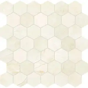 Avorio Crema Hexagon Mosaic 2"
