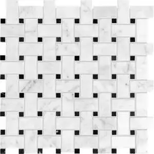Bianco Venatino Basketweave Honed Mosaic