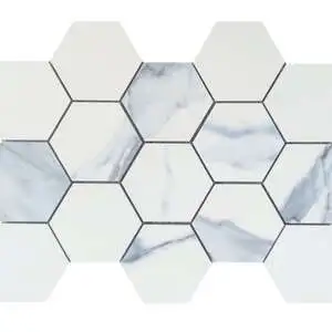Calacatta Blue Matte Hexagon Mosaic 3 x 3