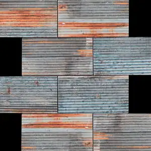 2.8″x6″ Rust Industrial Linear Relief Pattern Glazed Ceramic Mos