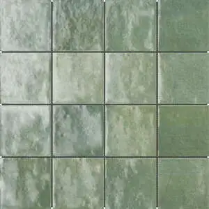 Zellige Glazed Ceramic Soft Green Mix 3″x3″