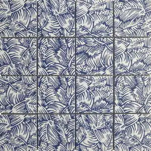 Palmtree Glazed Ceramic 3″X3″ Cobalt Blue & White Mosaic
