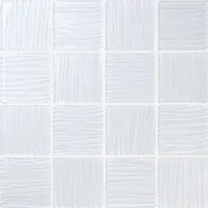 3″x3″ White Glass Mosaic
