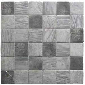 Grey Mix Recycled Glass Mix 2X2″ Square Mosaic