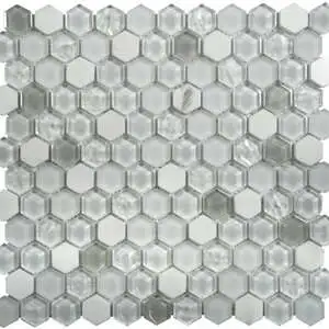 Hexagon White Glass Mosaic