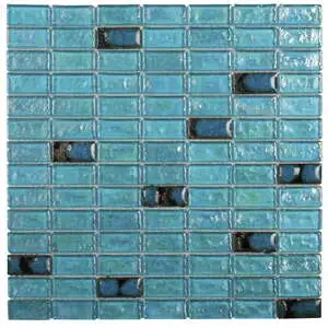 Turquoise Glass And Ceramic Brick 3/4