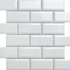 Mini Subway White Glazed Porcelain Interlocking Mosaic 2″X4″