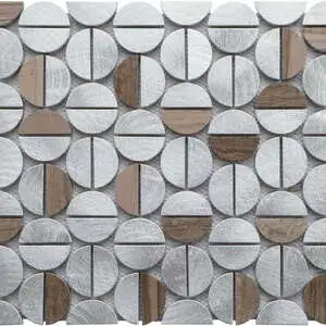 Aluminum & Marble Semi Circle 19 Brown