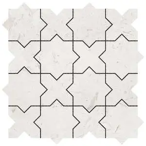 3″x3″ Cross & Star Beige Marble