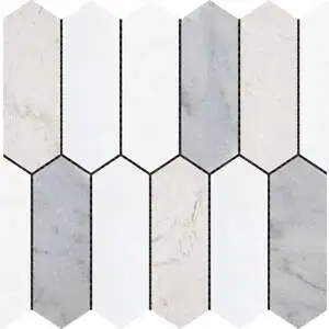 2″x6″ Picket White Grey Beige Marble Mix