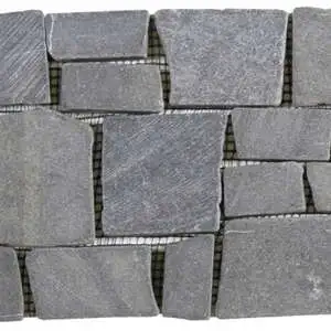 Grey Cubic Marble Opus Interlocking Border
