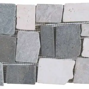 White Light & Dark Grey Cubic Marble Opus Interlocking Border