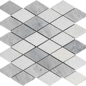 Grey White Multicolor Marble Diamond Honed 11.4″x11.3″