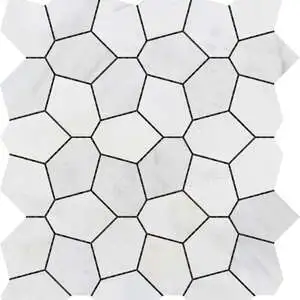 Irregular Hexagon White Grey Marble