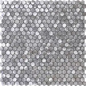 Medium Hexagon Silver Aluminum Mosaic