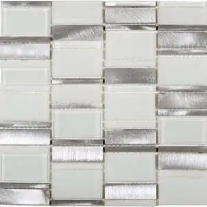 White Glass & Aluminum Mix Mosaic