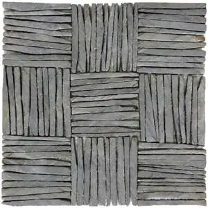 Black Slate Multiple Square Interlocking Mosaic