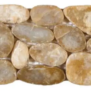 Beige Sliced Polished Pebble Interlocking Border