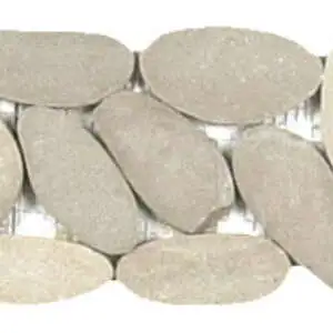 Beige Xl Sliced Matte Pebble Interlocking Border