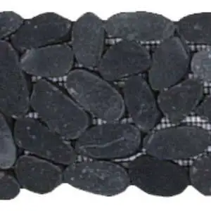 Black Sliced Matte Pebble Interlocking Border