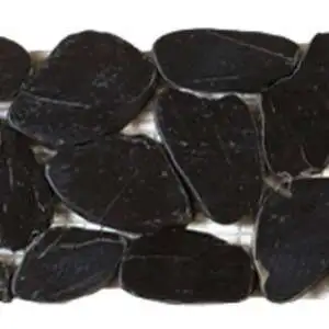 Black Sliced Polished Pebble Interlocking Border