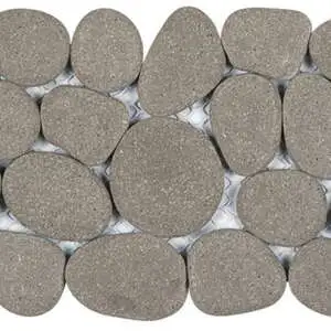 Grey Reconstituted Pebble Mosaic Interlocking Border
