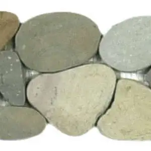 Mix Golden Sliced Matte Pebble Interlocking Border