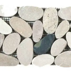 Mix Grey/Beige/Black Rectified Matte Pebble Interlocking Border