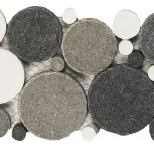 Mix White/Black/Grey Reconstituted Round Interlocking Border