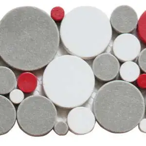 White Grey Red Penny Rounds Interlocking Border
