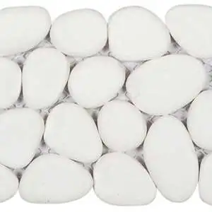 White Reconstituted Pebble Mosaic Interlocking Border